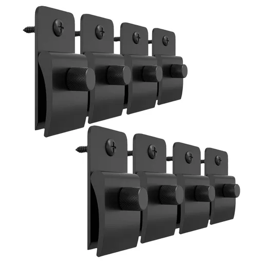 8Pcs Wall Mounted Quilt Holders Black Plastic Tapestry Clips for Rugs Curtains and Fabric
