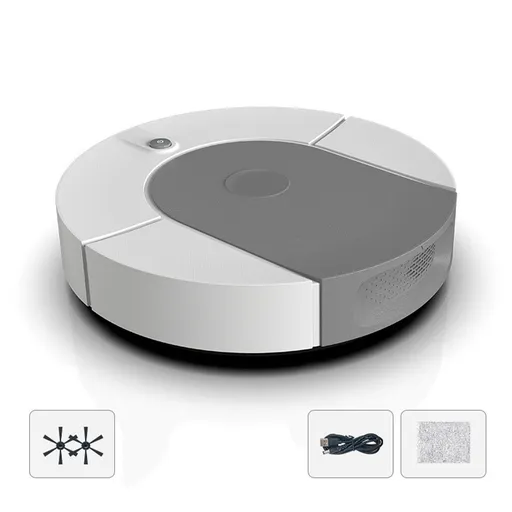 Robot Vacuum Cleaner Strong Suction Automatic USB Rechargeable Sweeping Robot for Ceramic Tiles Hard Floors Grey