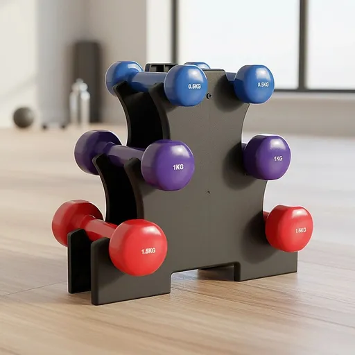 6-Piece Dumbbell Set with Storage Rack for Home Gym Training