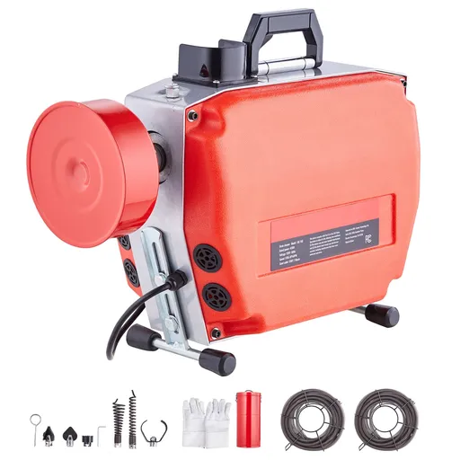 Drain Cleaner Machine 120FT x 7/8" 420W Sewer Snake Auger Manual Feed