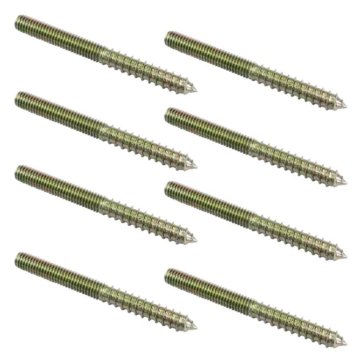 8 Pack 3/8-16 x 4 Inch Hanger Bolts Double Headed Self-Tapping Screw Threaded Rods Bolt for Furniture Wood Joint