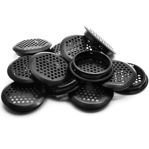 20Pcs 53mm/2" Air Vents Round Soffit Vents, Stainless Steel Circular Soffit Vent Mesh Hole Louver for Kitchen, Bathroom(Black)