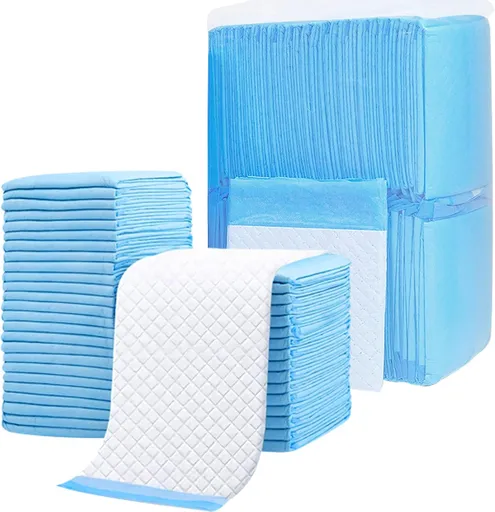 40 Pack Disposable Changing Pads, Portable Diaper Change Pad for Baby, Super Absorbent Leak-Proof Incontinence Bed Table Pee Mat for Travel and Home (40, Blue, L)