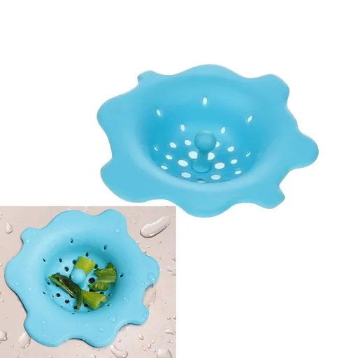 Silicone Kitchen Sink Drain Strainer with Flexible Flower Design, 1 Set for Efficient Water Drainage and Food Catcher