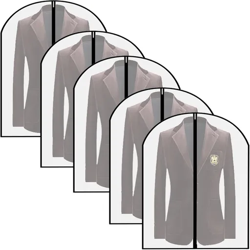 Garment Bag Suit Bag, 5 Pack Coat Cover Clothes Storage Bags Garment Dust Cover Bags with Zipper for Coat Suits Dresses Costumes Uniforms (40 x 24in, L)