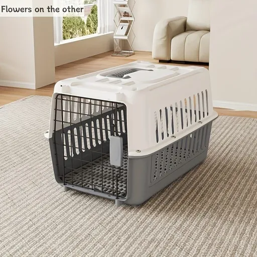 Portable Pet Carrier for Cats and Small Dogs, Airline-Approved Travel Kennel with Comfort Handle, Durable Recyclable PP Material, Compact Design for Indoor, Outdoor, and Air Travel (Grey)