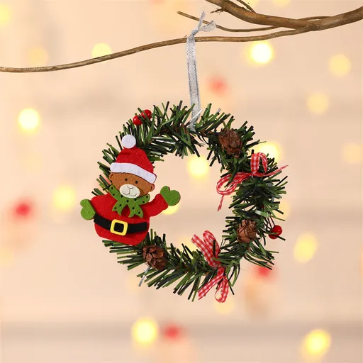 Christmas Wreaths Mini 11cm Festive Santa Snowman Reindeer Ornaments