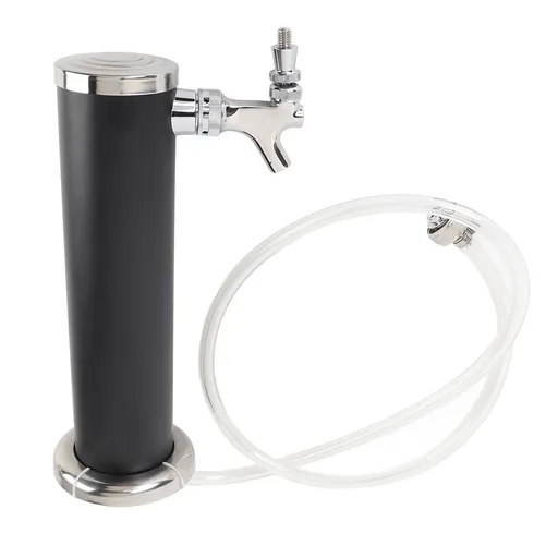 Single Tap Stainless Steel Draft Beer Tower 3 Inch Column Draft Beer Tower Dispenser Kit for Parties Pubs Restaurants Black color