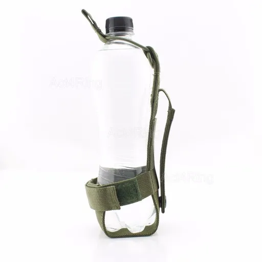 Tactical MOLLE Water Bottle Holder 800D Nylon Pouch Adjustable Bottle Carrier for Backpack Belt Vest Hiking Camping Outdoor - Green