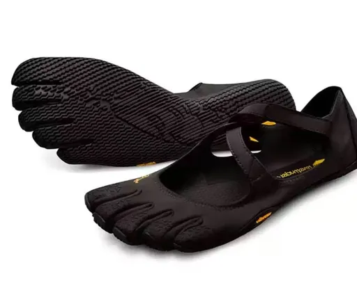 Black Breathable High-Grip Five-Finger Yoga & Pilates Shoes (Foot Length 23.5 CM) - Professional Training Footwear for Natural Toe Splay & Barefoot Feel