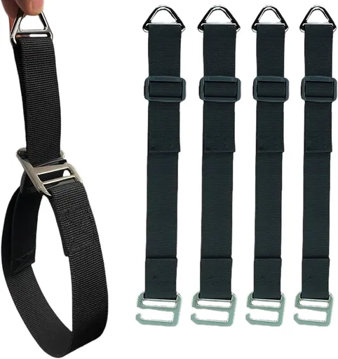 One Hand Operation-1s Tighten by Gravity-Adjustable Extension Cord Organizer Holder Heavy Duty Storage Straps with Triangle Buckle Extension Cord Wall Organizers for Garage and Shed Storage (4Pcs)