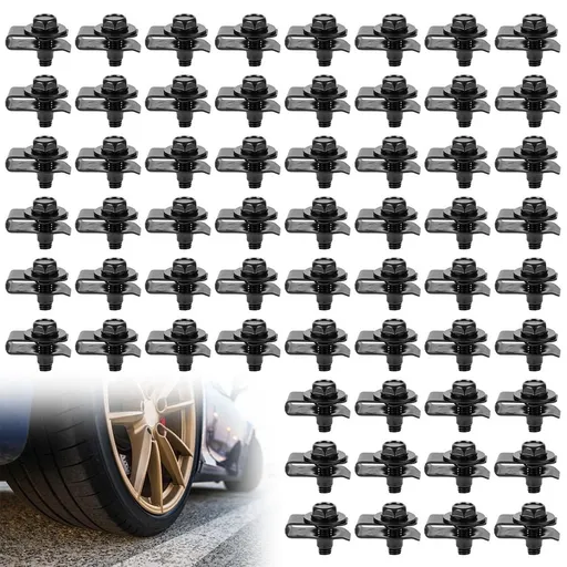 120 Pcs Body Bolt U Nut Kit, Carbon Steel Construction, Accurate Fastening, for Most Car Fastening Accessory Carbon Steel Black