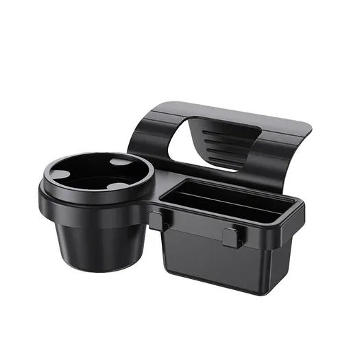 4-in-1 Car Window Cup Holder and Phone Mount - Adjustable Dashboard Storage Organizer with Charging Port - Universal Auto Accessory for Road Trips