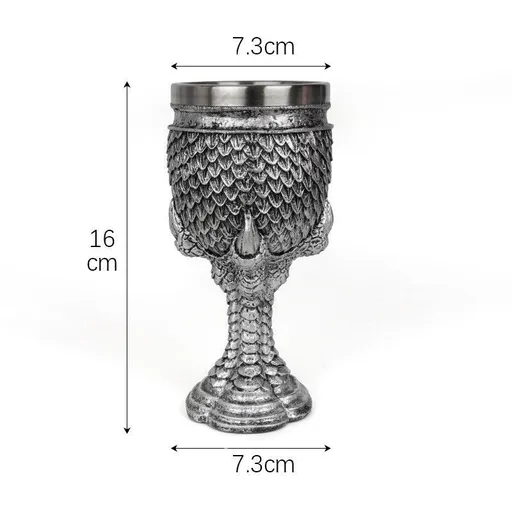 Resin Fish‑Scale Texture Goblet 2 PCS, Metallic Tone Resin Cup, Stainless Steel Inner Insert, Bar Table Decor for Christmas & Halloween