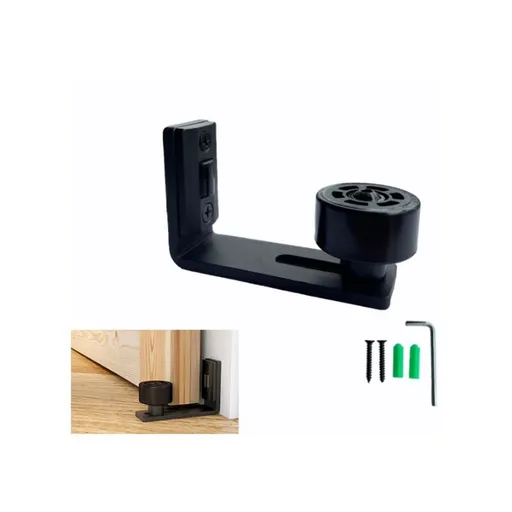 Sliding Door Floor Guide, Adjustable Black Bottom Guide for Sliding Wooden Door