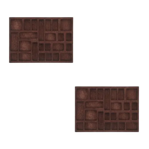 Wooden Jewelry Display Tray 2Pcs Versatile Storage for Rings Earrings