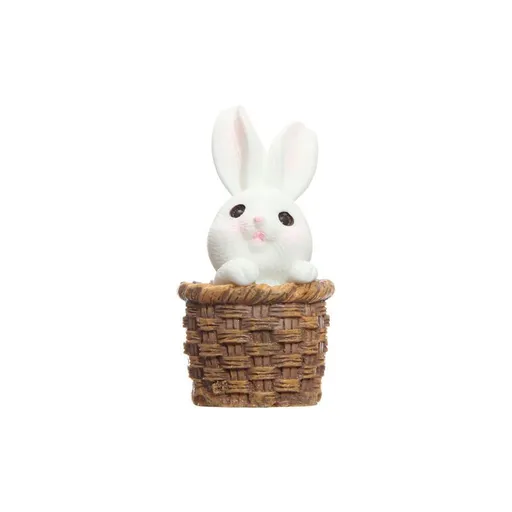 5 Pack Rabbit Figures Cake Topper, Easter Mini Bunny Cupcake Toppers Characters Toys Miniature Fairy Garden Desk Decorations