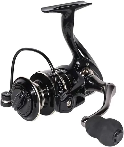 All Metal Spinning Fishing Reel - Ultra Smooth 5.2:1 Gear Ratio Saltwater Freshwater - Corrosion Resistant CNC Machined Fish Reel for Surfcasting Kayak - 2000 Size Black