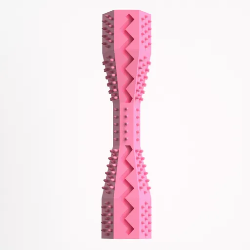 2-Pack Rose red Hexagonal Pet Chew Toy – Durable Rubber Dog & Cat Teething Stick for Dental Care, Biting Relief and Mental Stimulation