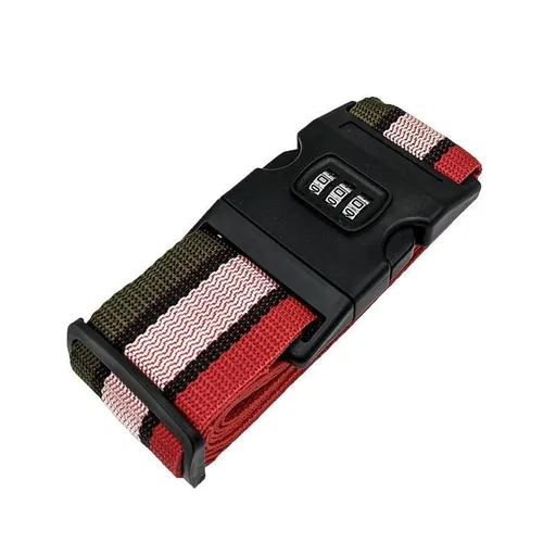 Luggage Strap Code Password Travel Suitcase Secure Lock Safe Nylon Packing Belt - Green+Pink+Red+Black