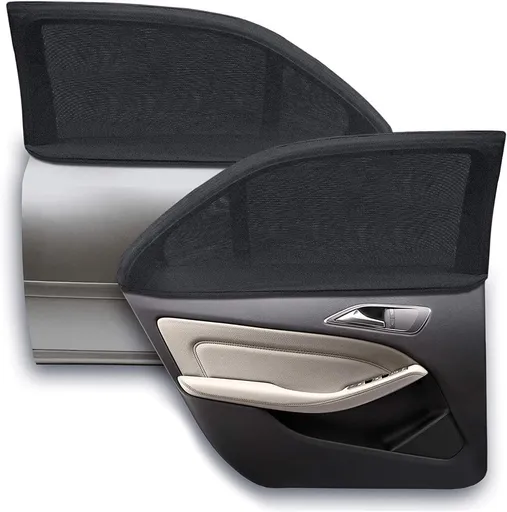 Car accessories - Car sunshades - Car sunshades - Windshield sunshades - Set of 2 car sunshades - Blocks UV rays and protects your car from sun exposure - Suitable for the rear window of the car (black)