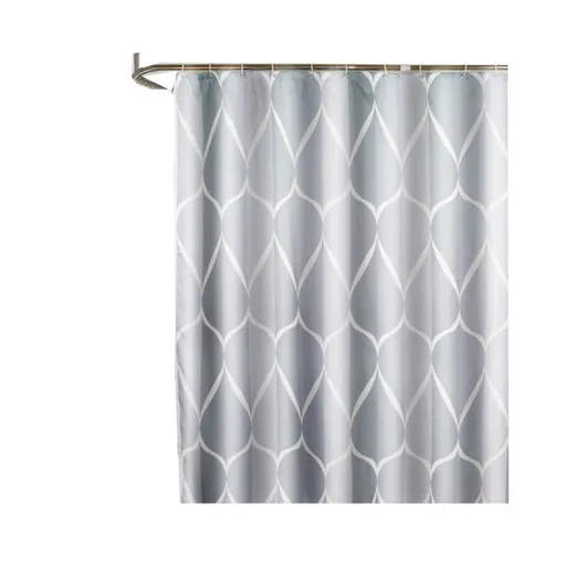 Modern Grey Plaid Fabric Shower Curtain - 80*180cm - Fashionable Bathroom Accessory with Abstract Design