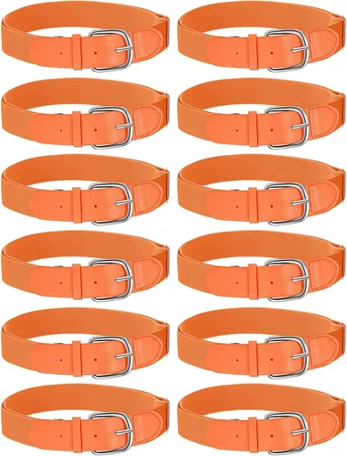 12 Pcs Baseball Belts Softball Belts Bulk for Adult and Youth Adjustable