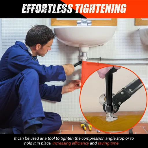 Angle Stop Wrench, Plumbing Wrench. Professional Plumbing Toolset For Easy Angle Stop And Supply Nut Installation