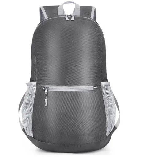 Grey Ultra Lightweight Foldable Backpack Packable Daypack Compact Travel Rucksack with Mesh Pockets Ideal for Outdoor Adventures