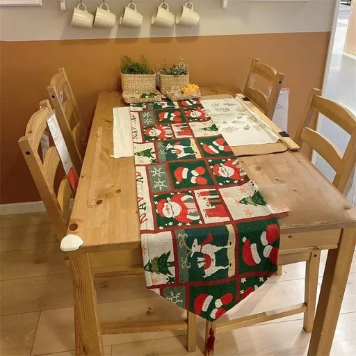 Stylish Decorative Table Runner, Christmas Long Table Mat, Multi-purpose Cabinet Hanging Cloth, 33*180cm, Pattern 12