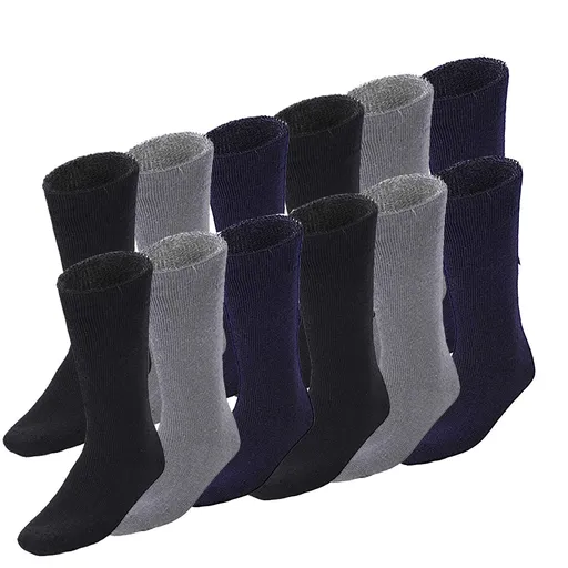 12 Pairs BAMBOO SOCKS Mens Heavy Duty Premium Thick Work Socks Cushion BULK - Assorted Colour Pack