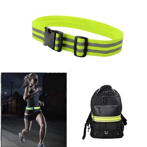 Adjustable Reflective Belt, Portable Running Reflective Gear with Security Tape