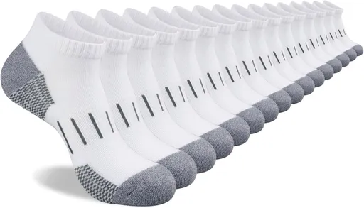 Men's Athletic Ankle Socks Moisture Wicking Cushion Sports Running Low Cut Sock (8 Pairs)