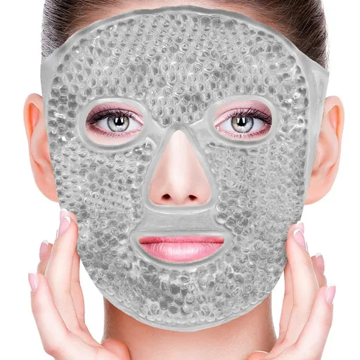 1Pack Cold Face Eye Masks Ice Face Mask Hot Cold Compress Cooling Face Mask for Dark Circles, Puffiness, Migraines, Headache, Stress, Redness, Women Man, Skin Care - Gray - Size 1Pack