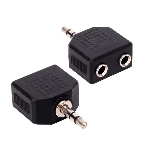 3.5mm +Headphone +Splitter, Double Headphone Jack Adapter 3.5mm to 1/8 adapter y splitter-2 Pack 3.5mm Stereo Headphone Splitter,