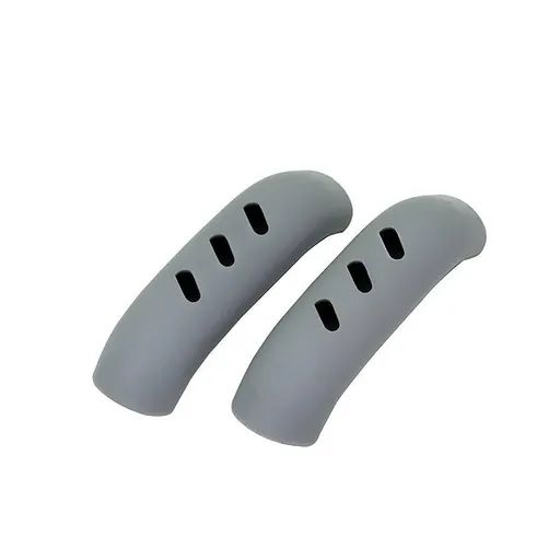 2pcs Silicone Pan Handle Covers Heat Resistant Anti-Ironing Wok Ear Insulated - Gray