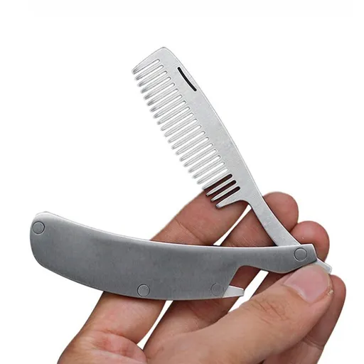 Men's and women's combs, mini pocket combs, stainless steel foldable combs, beard care tools, convenient to use combs