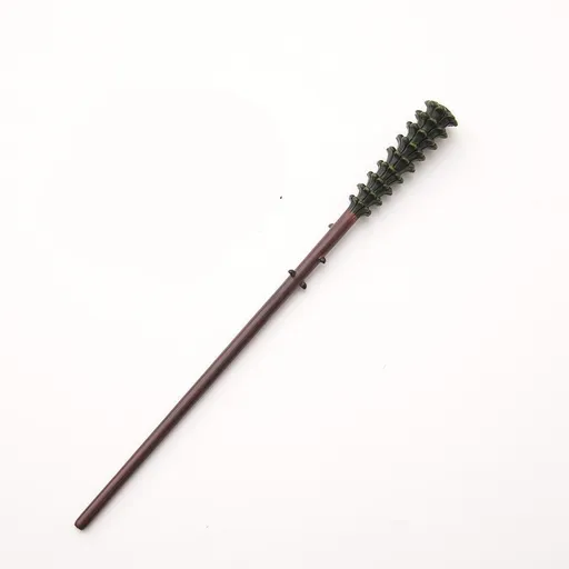 Curved Dark Wizard Wand, Stable Metal Reinforcement, Themed Party Decoration, Style 29, Red Gold Stamping Ribbon Gift Box