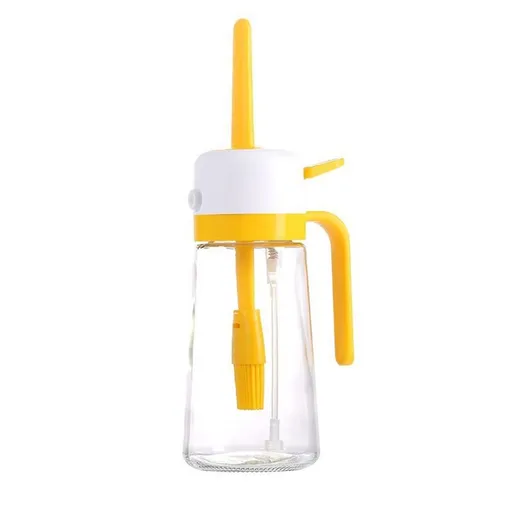 2 in 1 Oil Sprayer for Cooking, Olive Oil Dispenser Bottle for Kitchen Gadgets, Large Advanced Food Glass Spray Bottle for Salad, Air Fryer, BBQ