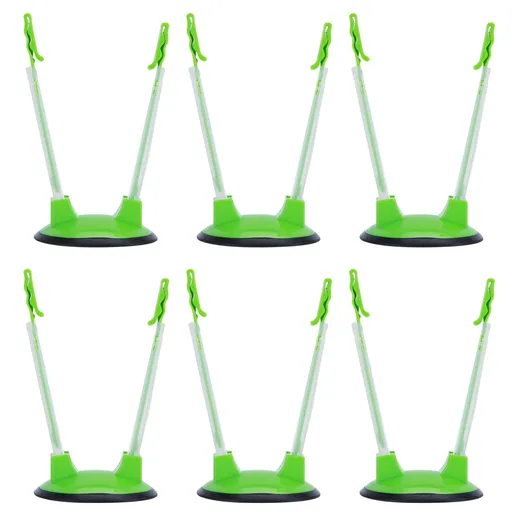 6Pcs Food Storage Bag Holder Stand HandsFree Bag Racks Home Kitchen Accessory Green