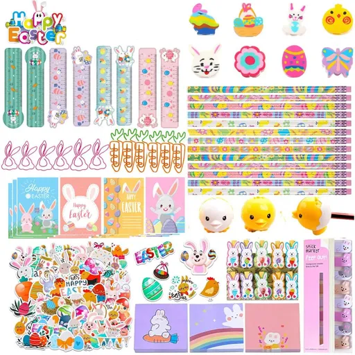 146pcs Happy Easter Gift Set - Fun Holiday Gift for Girls and Boys, Perfect for Egg Hunt & Party Gift