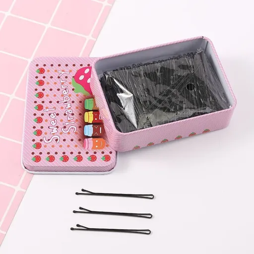 Black Alloy Side Hairpin Wave Style Women Strawberry-100 straight plates