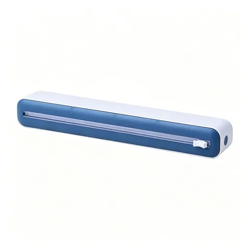 Refillable Plastic Wrap Dispenser with Slide Cutter, Plastic Wrap Dispenser with Cutter, Press and Seal Plastic Wrap,