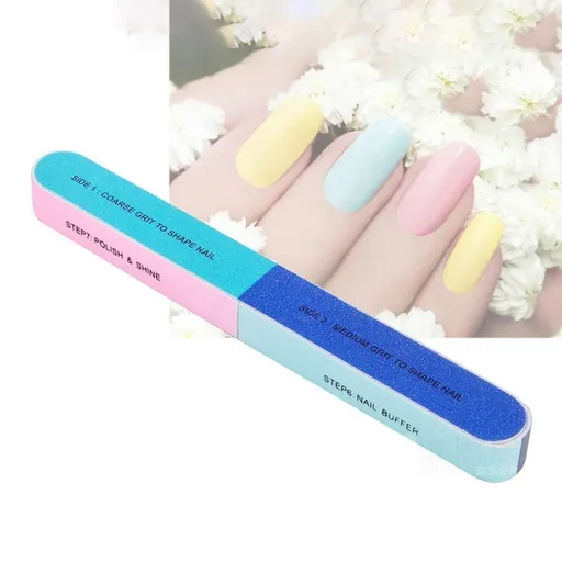 2 PCS 7 Way Nail File and Buffer Block, Professional Manicure Tools 7 Steps Emery Boards for Women Girls