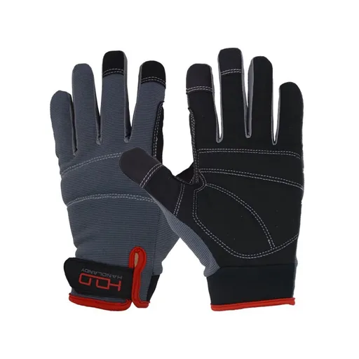 Size M Touchscreen Work Gloves - Reinforced Padded Palm with Shock Absorption - Lightweight Flexible Mechanic Gloves with Adjustable Wrist Strap, High Dexterity for DIY Maintenance, Gardening and Workshop Tasks