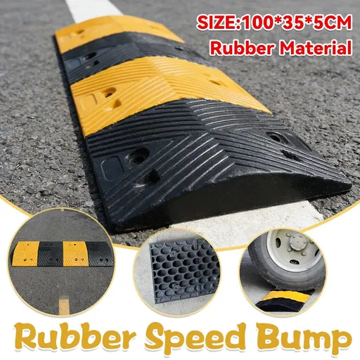 Rubber Speed Bump Car Parking Speed Bumper Heavy Duty Wear-Resistance Durable