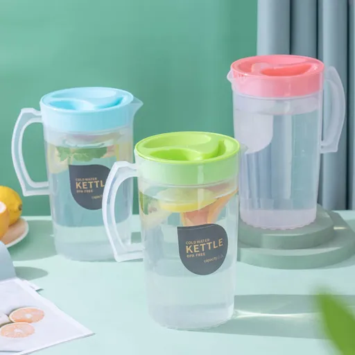 Water Pitcher with Lid, 2.2 L Plastic Pitcher for Tea & Juice Water, Hot/Cold Water Jug, Tea Pitcher, Juice Pitcher for Kitchen Living Room, 8.74" x 5.52 Green
