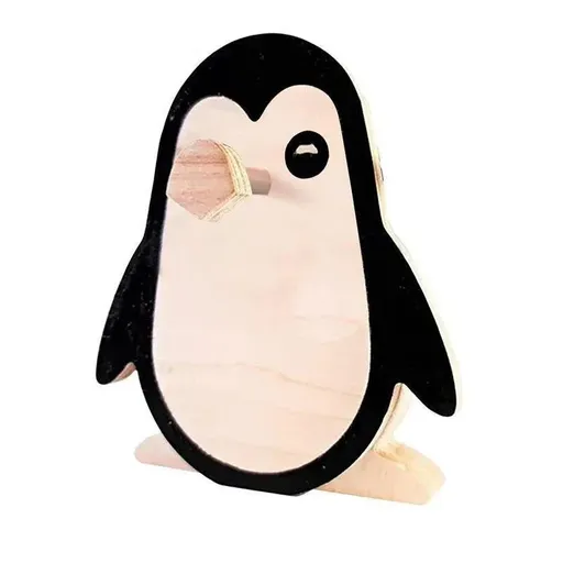 Animal Eyeglasses Holder Stand Cute Penguin Design Wooden Glasses Rack 15x8.5cm