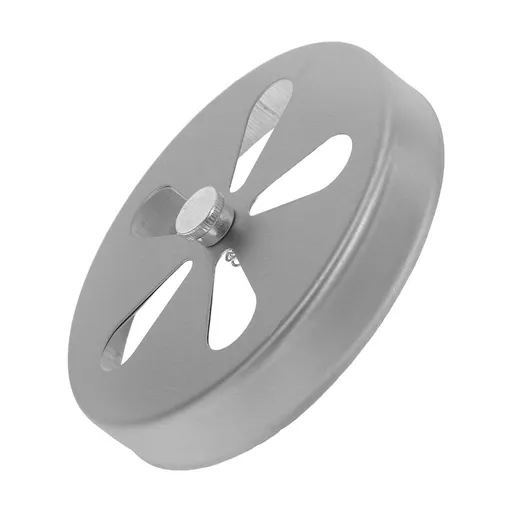Plated Silver Iron Stove Pipe Flue Hole Cover for Home Heating Systems with Adjustable Airflow Control