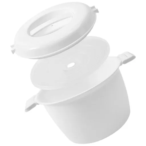 Simple Microwave Rice Cooker with Portable Design for Soups Oatmeal and Vegetables